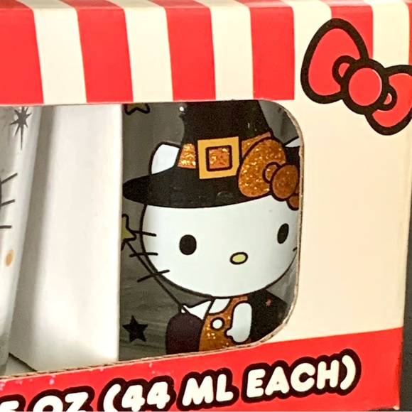 Hello Kitty Halloween Shot Glass Set Four 1.5oz Glasses Witch Black Cat Magician - Picture 3 of 12